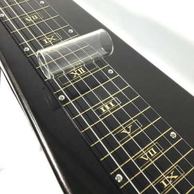Haze HSLT1930MBK Lap steeL with stand, glass Tone Bar, tuner, extra string and picks image 7