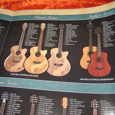 Luna Guitar Catalog and Colorful Detailed Wall Poster from 2009 image 6