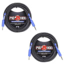 2- Pig Hog PHSC25 25ft 1/4" to 1/4" 14ga Speaker Cable