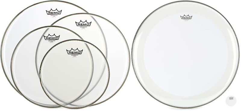 Remo Ambassador Clear 4-piece Tom Pack - 10/12/14/16 Inch | Reverb