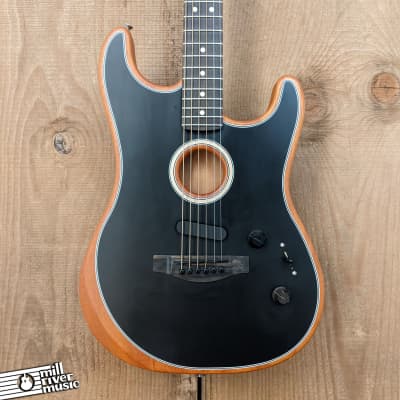 Fender American Acoustasonic Stratocaster Black 2021 w/ Gig Bag image 1