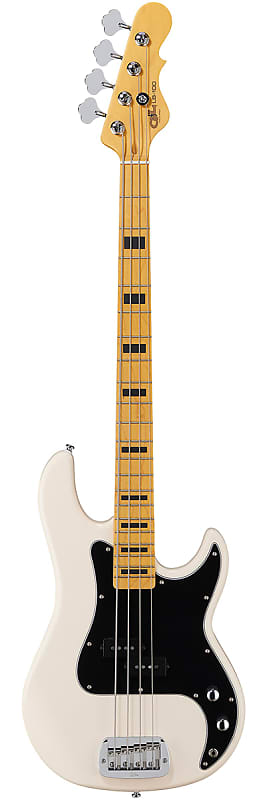 G&L LB100 4-String Electric Bass Guitar Olympic White, Vintage Tinted Maple NECK image 1