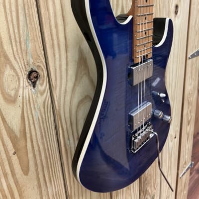 Cort G290 FAT Blue Burst High Performance Guitar Compound Radius Locking Tuners Roasted Maple Neck FREE WRANGLER DENIM STRAP image 5