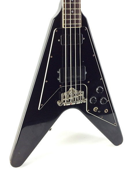 Greco Flying V Bass, FV600, Black on Black, MIJ 1980 | Reverb