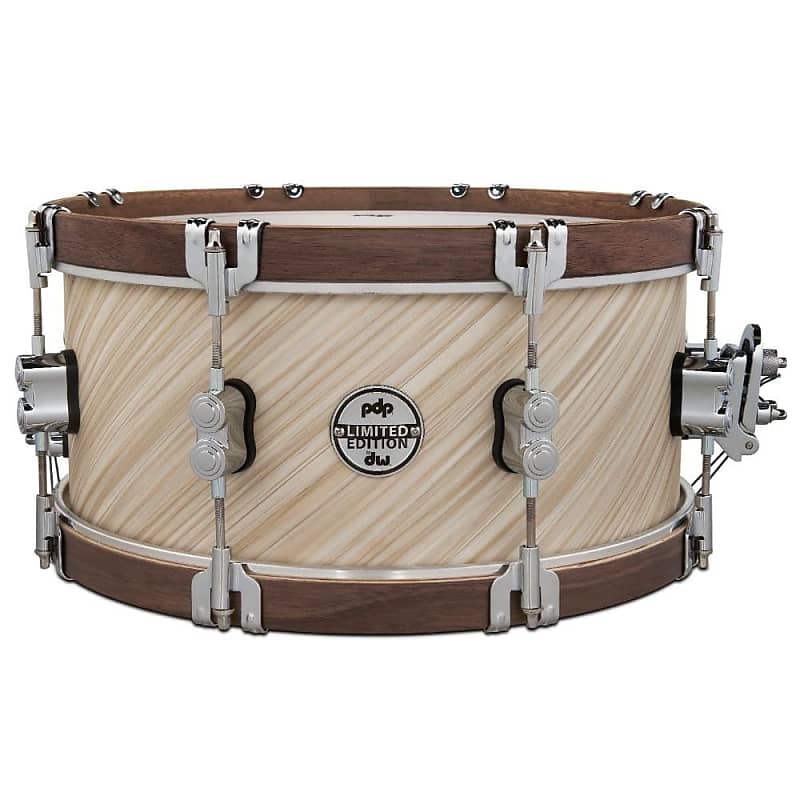 PDP Limited Edition Twisted Ivory Snare Drum 14x6.5 w/Walnut Hoops image 1