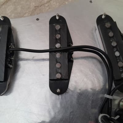 Handmade prewired SSS CERAMIC Strat pickguard with COIL TAP on N&B, volume TR BL and mid PU cutoff switch image 10