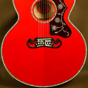 Gibson SJ-200 Custom Quilt Vine Trans Cherry Acoustic Guitar J-200 image 15