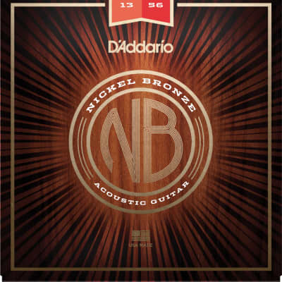 1 Set D'Addario NB1356 Nickel Bronze Acoustic Guitar Strings Medium Gauge 13-56 image 1