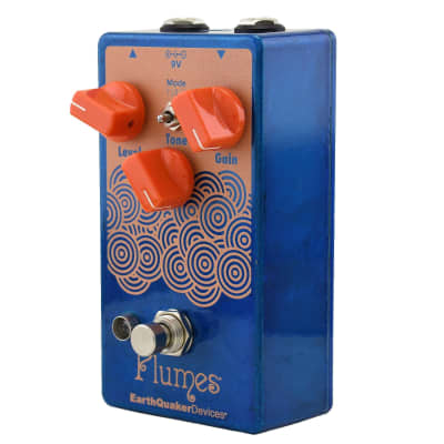 Earthquaker Plumes Small Signal Shredder, Russo Music Custom Transparent Blue/Pastel Orange image 4