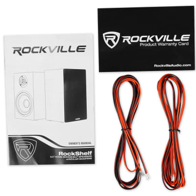 Pair Rockville RockShelf 68W 6.5" Home Bookshelf Speakers+Adjustable Stands image 14