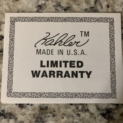 Kahler Warranty Card 80’a image 1