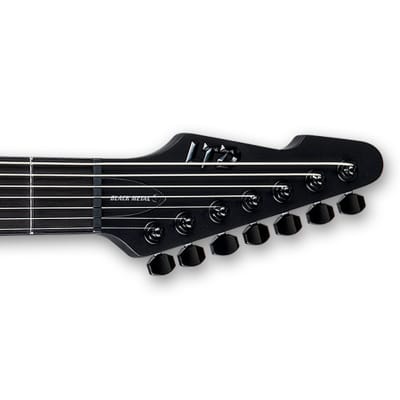ESP LTD Phoenix-7 Baritone 7-String Guitar w/ Macassar Ebony Fretboard and Fishman Pickup - Black Satin image 8