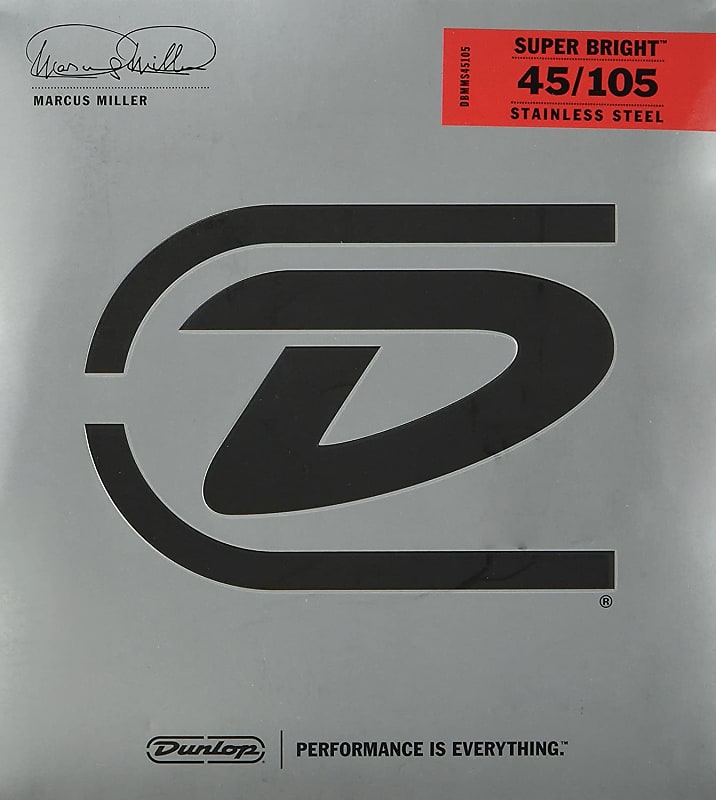 Dunlop DBMMS45105 Marcus Miller Signature Super Bright Stainless Steel Bass Strings (45-105) - Standard image 1