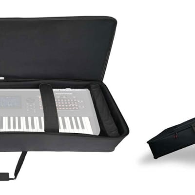 Rockville 61 Key Keyboard Case w/ Wheels+Trolley Handle For Yamaha Montage6