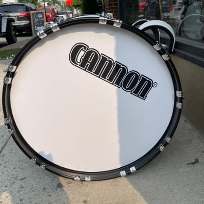 Cannon Marching Percussion White Marching Bass Drum 22" X 14" image 9
