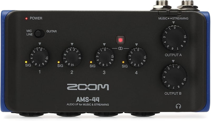 Zoom AMS-44 USB Audio Interface, 4 Inputs, 4 Outputs, Loopback, Direct Monitoring, Bus-Powered, for Recording and Streaming on PC, Mac, iOS, and Android image 1