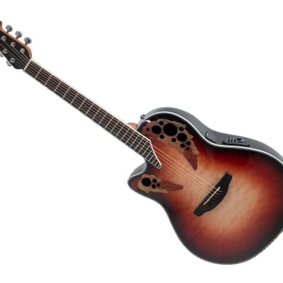 Ovation Celebrity Elite Plus CE44LX-1R Left Handed A/E Guitar - Ruby Burst for sale