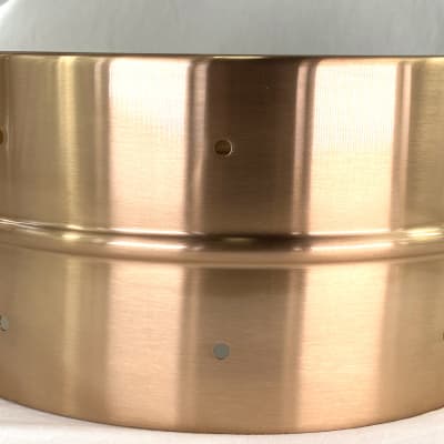 Bronze 6.5x14 Snare Drum Shell with Bead Polished Lacquer Finish Drilled 3.5" Lugs image 1
