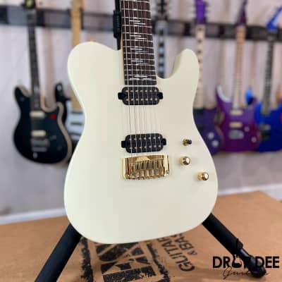 Schecter USA Custom Shop PT-7 7-String Electric Guitar w/ Case-Vintage White Satin image 3