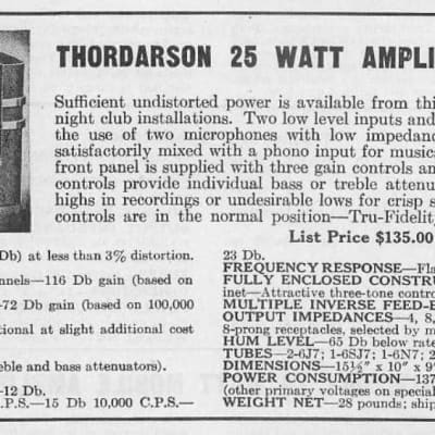 Thordarson T-31W25AX 25 Watt Tube PA Amp 6L6 T31W25AX 1950 - Black wrinkled paint image 3