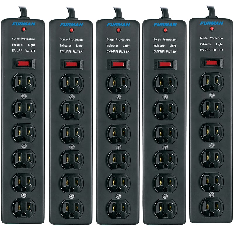 5-Pack of Furman Power SS-6 (SS6) 6-Outlet Vertical Surge