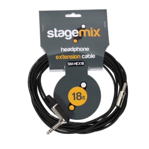 Elite Core Audio EC-HEX18 1/4" TRS Male Right-Angle to 1/8" TRS Female Headphone Extension Cable - 18'