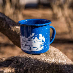 Reverb Cowboy Keytar Enamel Camping Mug Blue/White 12oz image 4