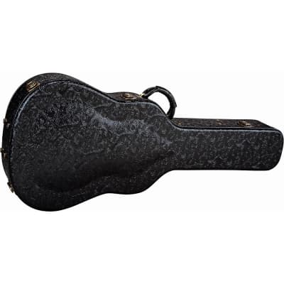 Luna Guitars Dreadnought / Grand Concert Acoustic Guitar Tooled Leather Look Hardshell Case Black for sale