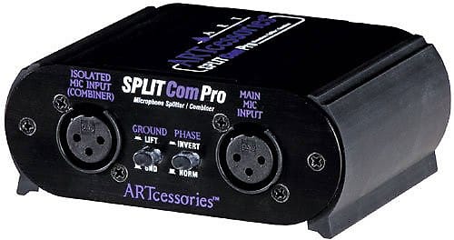 ART SplitCom Pro 2 Way Mic Splitter / Combiner AR2MS image 1