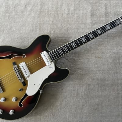 Immagine 1966 Vox Super Lynx Sunburst Hollowbody Electric Guitar + OHSC Case Made in Italy - 4