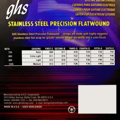 GHS Precision Flatwound Electric Guitar Strings stainless steel set 750 9-42 image 2