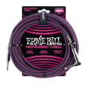 Ernie Ball 6068 25' Braided Straight / Angle Instrument Cable - Black / Purple