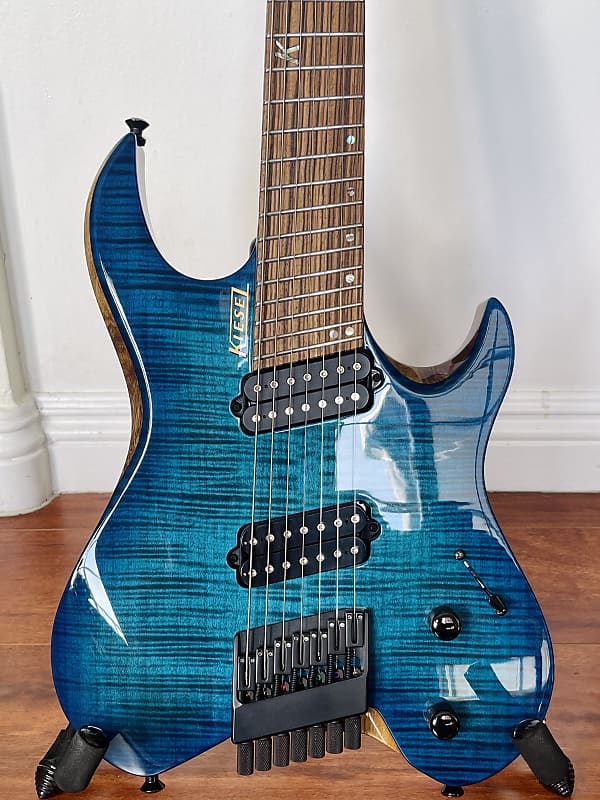 Kiesel CL7 Sapphire Blue フレイムメイプル 7弦 Mod Kiesel CL7 シースルーブルー フレイムメイプルトップ Mod