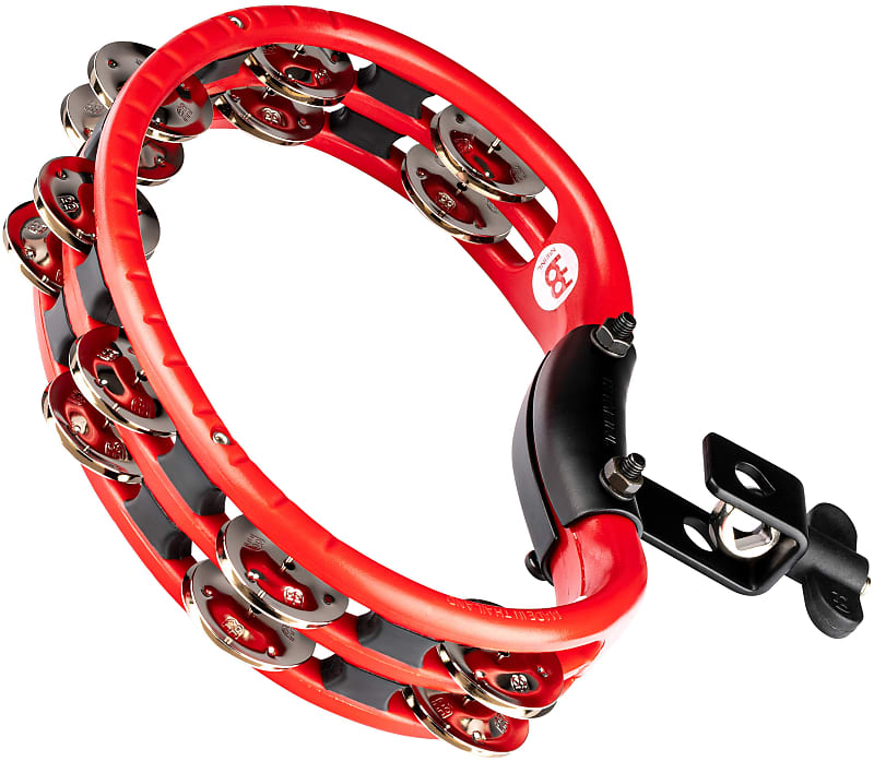 Meinl Percussion TMT2R Mountable ABS Plastic Tambourine with Double Row Steel Jingles, Red image 1