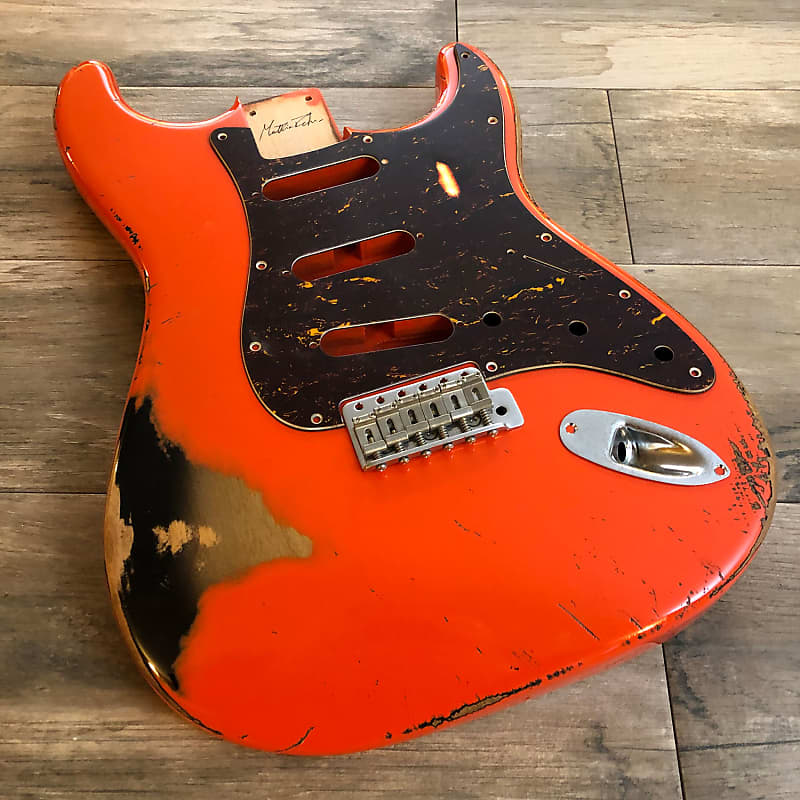 BODY Stratocaster type FIESTA RED OVER 2-COLOR SUNBURST relic aged