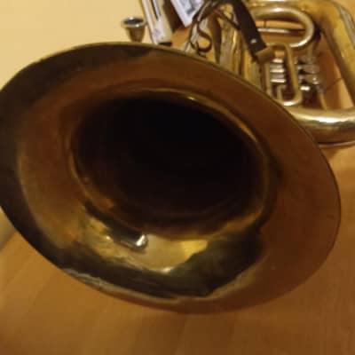 tuba "ES" Soviet 3 Valves Brass Pipe Wind Instrument USSR Vintage and Rare image 8