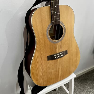 SX SD204 acoustic guitar with case, strap and capo for sale