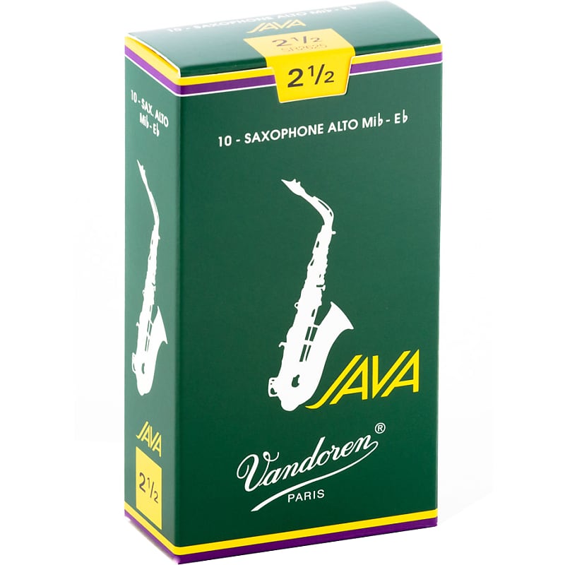 Vandoren Java Alto Saxophone Reeds - #2.5, 10 Box image 1