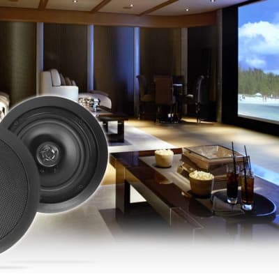 Technical Pro RX4CH Bluetooth Home Receiver Amp+(8) 6.5" Black Ceiling Speakers image 17