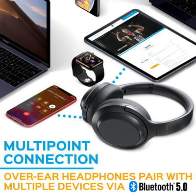 TREBLAB Z7 PRO - Hybrid Active Noise Canceling Headphones with Mic - 45H Playtime &USB-C Fast Charge Bild 9