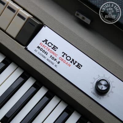 *Serviced* 1967 Ace Tone Top 8 Electronic Organ (Predecessor to Roland) 61 Key Vintage Japanese Synth Similar to Vox Jaguar Continental Synthesiser Made in Japan Bass Sustain String Vibrato Custom Snakeskin image 5