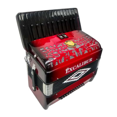 Excalibur Super Classic PSI Series Red Fade 60 Bass Piano Accordion image 2