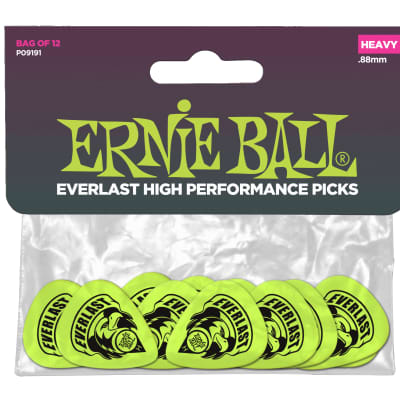 Ernie Ball P09191 Everlast Heavy Guitar Picks - Bag of 12 Green image 2