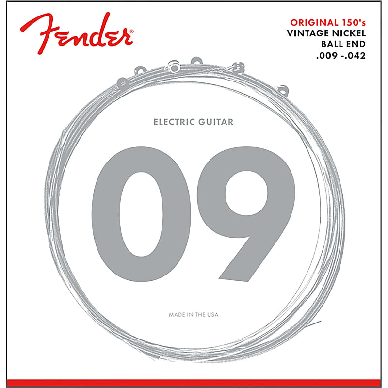 Fender 150L Original Pure Nickel Ball End Electric Guitar Strings, Light image 1