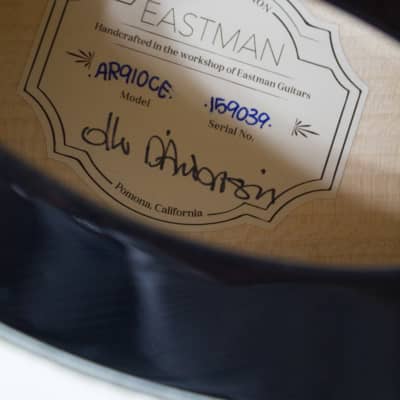 Eastman AR910CE Custom by Otto D'Ambrosio  Ebony image 3