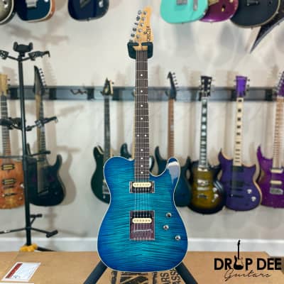 Schecter USA Custom Shop PT Custom Electric Guitar w/ Case-Trans Sky Blue image 2