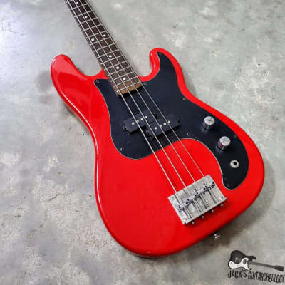 Hondo Deluxe MIJ Short Scale P-Bass Clone (Late 1970s, Hot Rod Red) imagen 6