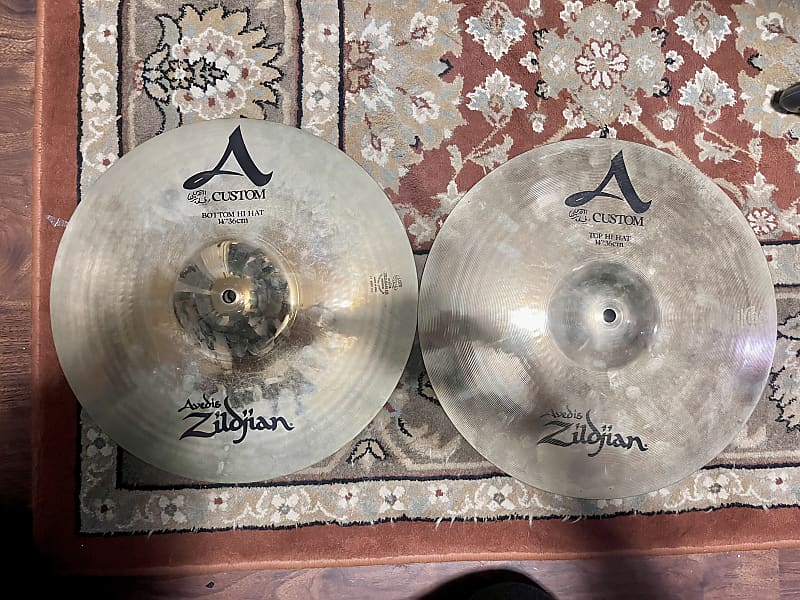 Zildjian 14" A Custom Hi-Hat Cymbals (Pair) image 1