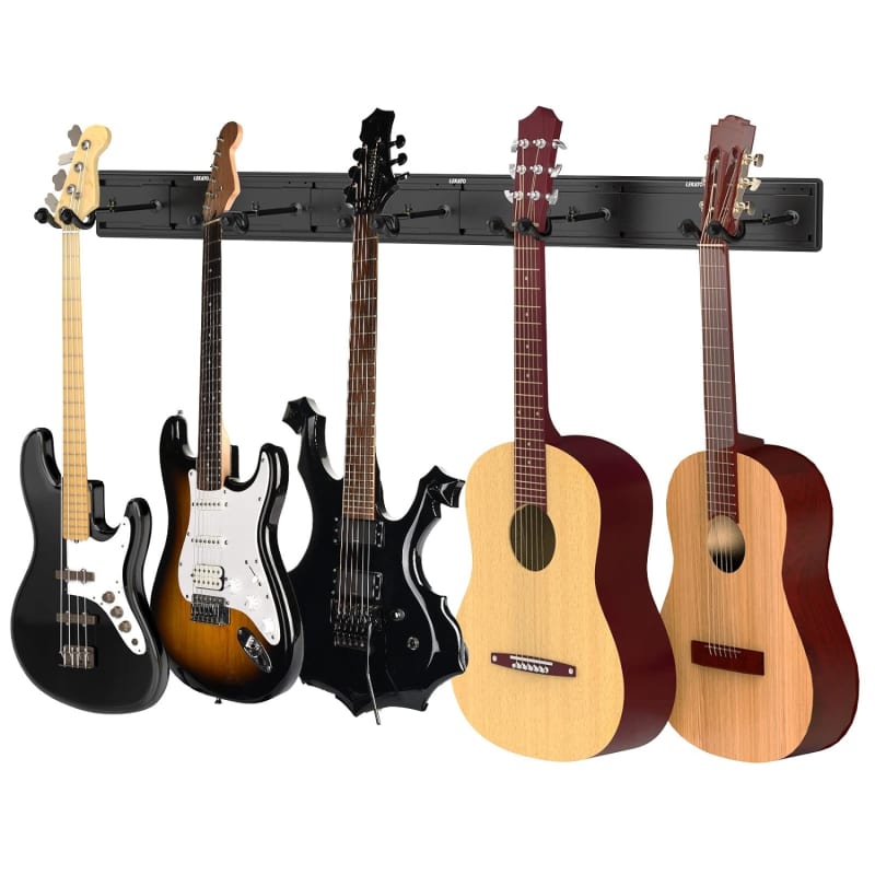 String Swing Guitar Stand 2 Pack, Multi Guitar Rack for Acoustic, Electric,  Bass Guitars, Hand Welded Steel & Oak Hardwood, Padded Guitar Holders