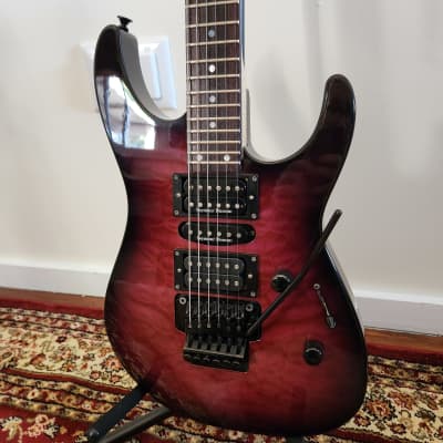 1997 Jackson Professional MIJ DX2 Flame Maple top in Magenta to Black burst for sale